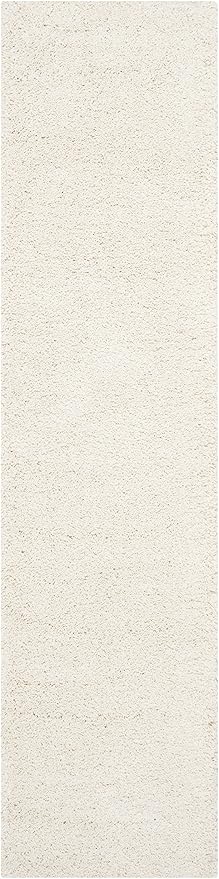 SAFAVIEH Milan Shag Collection Runner Rug - 2' x 8', Ivory, Solid Design, Non-Shedding & Easy Care, 2-inch Thick Ideal for High Traffic Areas in Living Room, Bedroom (SG180-1212)