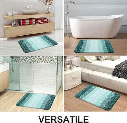 OLANLY Bathroom Runner Rugs 59x24, Extra Soft Absorbent Microfiber Bath Rugs, Rubber Backing, Quick Dry, Washable Bath Mats for Bathroom Floor, Tub and Shower, Home Decor Accessories, Blackish Green