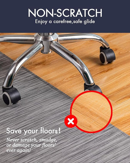 Office Chair Mat for Hardwood Floor Under Desk Computer Rolling Chair Mat for Wood/Tile Floor Non-Slip Heavy Duty Desk Rug PVC Plastic Hard Floor Protector 36" x 48" (Gray)