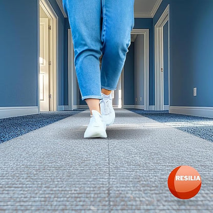 RESILIA Deep-Pile Carpet Runner - Plastic Vinyl Carpet & Rug Protector, Waterproof Clear Vinyl Floor Runners, 27 Inches Wide x 25 Feet Long, Made in The USA