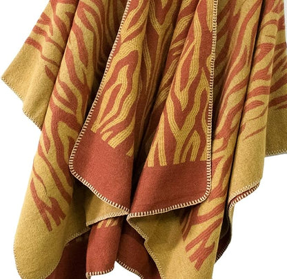 Women's Vintage Pattern Open Front Poncho Cape Shawl Winter Shawl Wraps