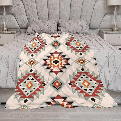 Southwest Style Blanket, Boho Geometric Print Throw Blanket Tribal Aztec Blanket for Couch Bed Sofa Cover Throw Home DéCor 30"x40"