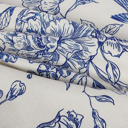 Vintage Floral Pillow Cover 18x 18 Set of 2,Blooming Flower Decorative Waterproof Linen Pillow Cushion Case,Modern Home Decor for Outdoor Couch Bedroom Car Blue and White