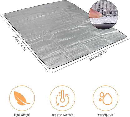 Himalaya Foam Foil Blanket Lightweight Camping Mat Outdoor Roll-up Portable Waterproof Sleeping Mat for Hiking Backpacking Double-Sided Aluminum Camping Accessories(78"x78")