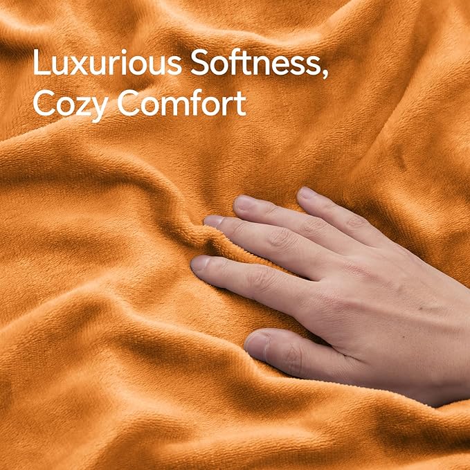 BEDELITE Flannel Pillow Cases Queen Size Set of 2, Super Soft Fleece Pillowcases with Zipper for Bedroom, Sofa, Luxury Cozy Fuzzy Velvet Pillow Shams for All Seasons(20x30 Inches,Burnt Orange)