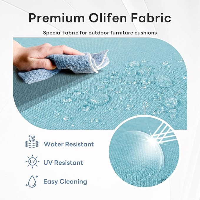 6" Thicker Outdoor Chair Cushion 4 Sets - 24" *24" *6" Waterproof Patio Furniture Cushions with Removable Cover, 28D High Density Sponge Filling Thicken Outdoor Patio Cushions - Turquoise