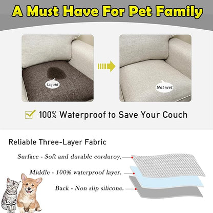 Couch Arm Covers, Waterproof Armrest Cover for Sofa, Armchair, Loveseat, Non-Slip Recliner Arm Cover, Sofa Arm Covers, Headrest Covers, Arm Chair Covers Set of 2 (Brown, 24"×20")