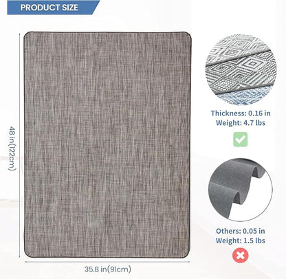 Chair Mat for Hardwood & Tile Floor, 36" x 48" Heavy Duty Office Chair Mat for Rolling Chairs, Anti Slip, Non-Curve, Floor Protector for Home Office, Gray Brown