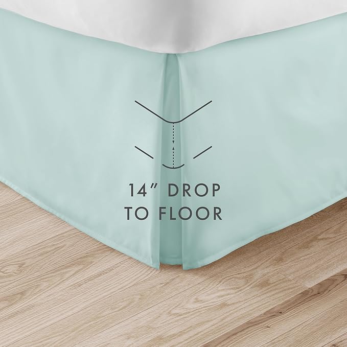 Linen Market Bed Skirt - Ultra Soft Microfiber - Easy Fit with 14 Inch Tailored Drop - Hotel Quality, Shrinkage & Fade Resistant - Bed Cover - Twin Bed Skirts - Bedroom Décor - (Twin, Aqua)