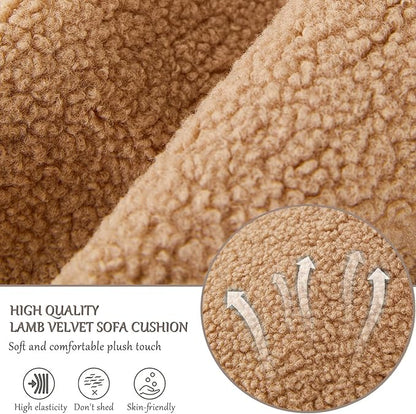 Armrest Cover, Recliner Chair Protector, Furniture Protector Slip, Side Storage Pocket, Stretch Armchair Couch Arm Rest Cover for Recliner, Chair, Sofa (Camel,3 Seater(5pcs))