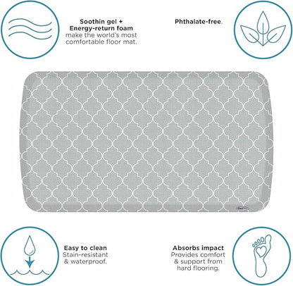 GelPro Elite Trellis Light Grey Kitchen Comfort Mat, 20" x 36