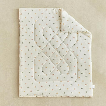 DuShow White Star Toddler Bedding Set,4 Pieces Reversible Toddler Comforter Set,Ultra Soft Crib Bed Set for Girls and Boys,Including Comforter,Sheets and Pillowcase