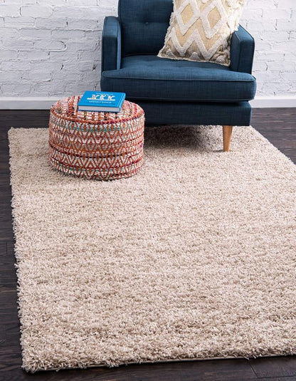Unique Loom Solid Shag Collection Area Rug (3' 3" x 5' 3" Rectangle, Taupe)