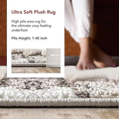 nuLOOM Adelade Beige/Ivory, 4' x 6', Southwestern, Shaggy, Soft and Cozy, High Traffic, Stain Resistant Area Rug for Bedroom, Living Room, Dining Space, Den, Foyer, Entryway