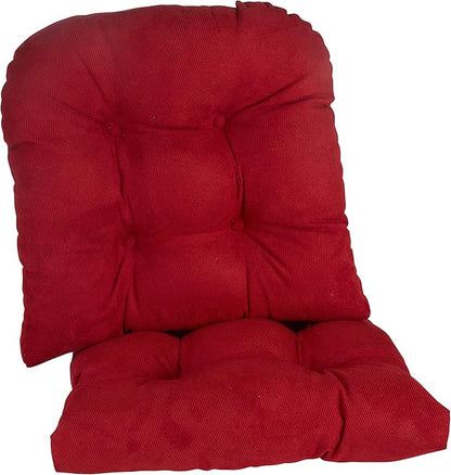 Klear Vu Gripper Overstuffed Universal Non-Slip Dining Chair Cushions for Kitchen Decor or Office Use, U-Shaped Skid-Proof Seat Pad, 17x17 Inches, 2 Count (Pack of 1), Linear Red