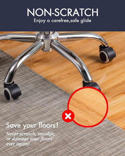 Office Chair Mat for Hardwood Floor Under Desk Computer Rolling Chair Mat for Wood/Tile Floor Non-Slip Heavy Duty Desk Rug PVC Plastic Hard Floor Protector 46"x 60" (Soapstone)