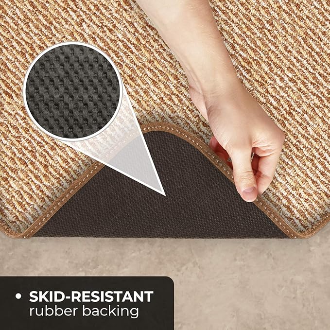 House, Home and More Skid-Resistant Carpet Indoor Area Rug Floor Mat - Praline Brown - 5 Ft X 7 Ft - Non Slip Rubber Backing, Stain Resistant, Dog Friendly, Living Room Bedroom Kitchen Entryway