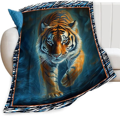 Tiger Blanket Tiger Throw Blankets for Couch Sofa Decor Soft Cozy Fleece Flannel Gifts for Men Women Adults Lover 60"x80"