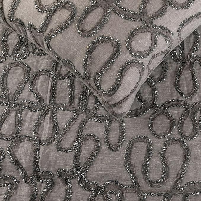The HomeCentric King Queen Twin Bed Runner, 90"x18" Bed Runner with 2 Pillow Cover Grey Designer Bed Scarf in Linen with Embroidery Bed Linen Foot Warmer Home Living - Grace Forever