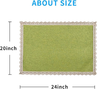 MINJIATEX Couch arm Covers,Non-Slip lace Sofa arm Covers Set of 2 Washable Sofa armrests Covers for Living Room Recliner Chair arm Cover Protectors for Leather Sofa armrest slipcover (GYDF-Green)