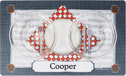 Drymate Personalized Pet Bowl Placemat, Custom Dog & Cat Food Feeding Mat - Absorbent Fabric, Waterproof Backing - Machine Washable/Durable (USA Made) (12" x 20") (Dinner Plate)