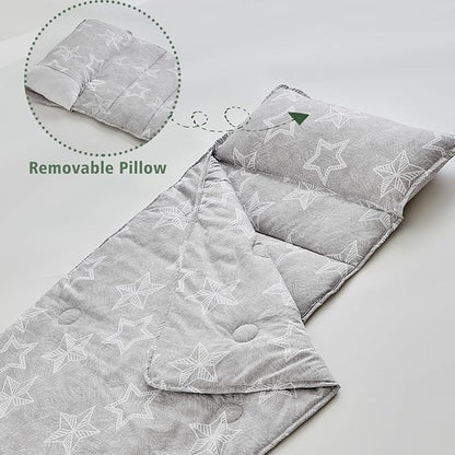Toddler Nap Mat with Removable Pillow,Ultra Soft Slumber Bags for Girls,Kids Sleeping Bags with Roll Up Design, Perfect for Preschool,Daycare,Kindergarten