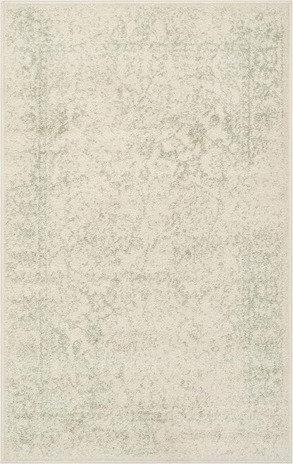 SAFAVIEH Adirondack Collection Accent Rug - 2' x 3', Ivory & Sage, Distressed Vintage Floral Design, Non-Shedding & Easy to Clean, Ideal for Front Door, Kitchen, Entryway, Foyer (ADR109V)