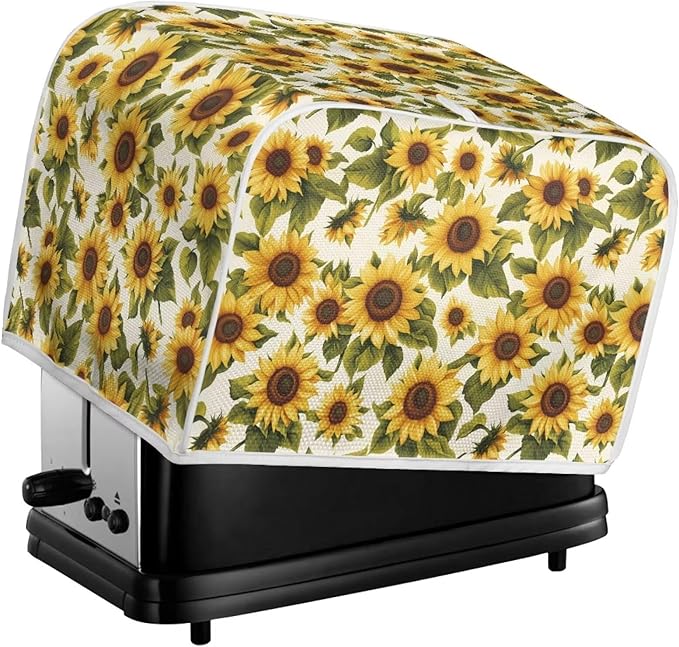 ZFRXIGN Sunflower Toaster Covers 2 Slice Toaster Cover for Home Kitchen Decor Accessories Toaster Oven Cover Washable Small Appliance Covers with Top Handle Yellow