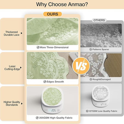 Anmao Vintage Lace Curtains 102 Inches Long 2 Panels, Romantic Semi Sheer Floral Lacy Curtain for Living Room, Elegant Window Drapes for Bedroom, Each 55W x 102L, Light Green