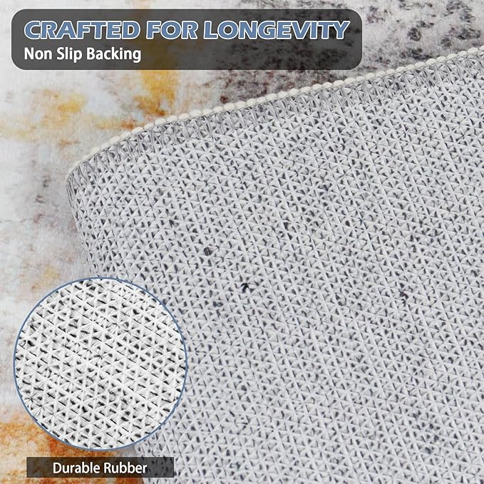 Runner Rug Washable 3x72 FT, Non Slip Rubber Backing Abstract Carpet, Soft Area Rugs for Bedroom Kitchen Hallway Entryway Bathroom, Customized