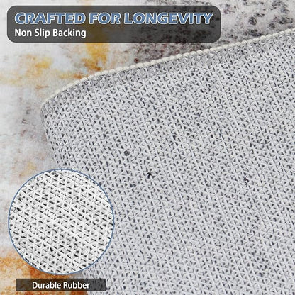 Runner Rug Washable 3x39 FT, Non Slip Rubber Backing Abstract Carpet, Soft Area Rugs for Bedroom Kitchen Hallway Entryway Bathroom, Customized
