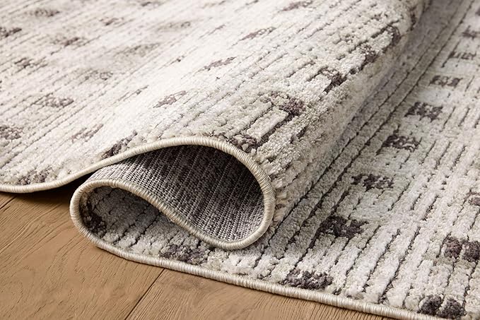 Loloi Jeremiah Brent Bleecker Collection BLE-06 Silver/Charcoal 6'-7" x 9'-3" Area Rug