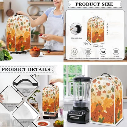 Fall Maple Leaves Print Thanksgiving Appliance Covers Set Washable Kitchen Blender Dust Cover Bread Maker Toaster Cover 4 Slice Kitchen Accessories