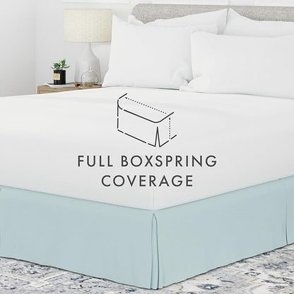 Linen Market Bed Skirt - Ultra Soft Microfiber - Easy Fit with 14 Inch Tailored Drop - Hotel Quality, Shrinkage & Fade Resistant - Bed Cover - King Bed Set - Bedroom Décor - (King, Aqua)