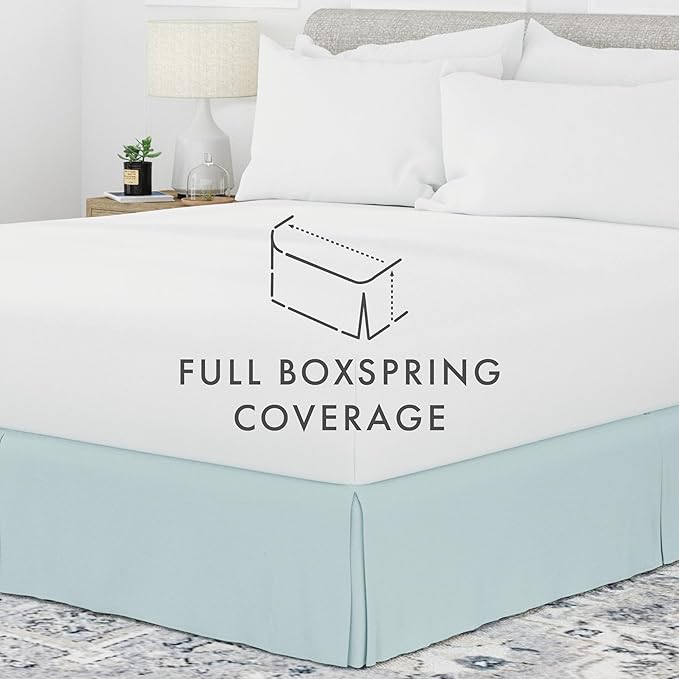 Linen Market Bed Skirt - Ultra Soft Microfiber - Easy Fit with 14 Inch Tailored Drop - Hotel Quality, Shrinkage & Fade Resistant - Bed Cover - Twin XL Bed Skirts - Bedroom Décor - (Twin XL, Aqua)