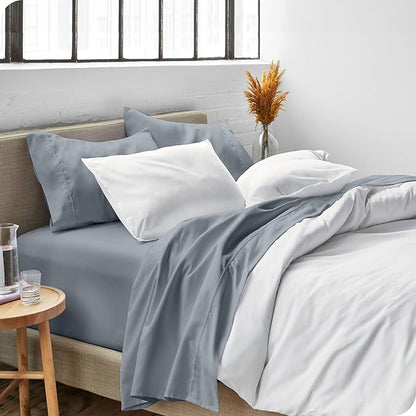 Bare Home Twin XL Sheet Set - 1800 Ultra-Soft Microfiber - Double Brushed - Deep Pockets - Easy Fit - 3 Piece Set - Bed Sheets (Twin XL, Steel Blue)
