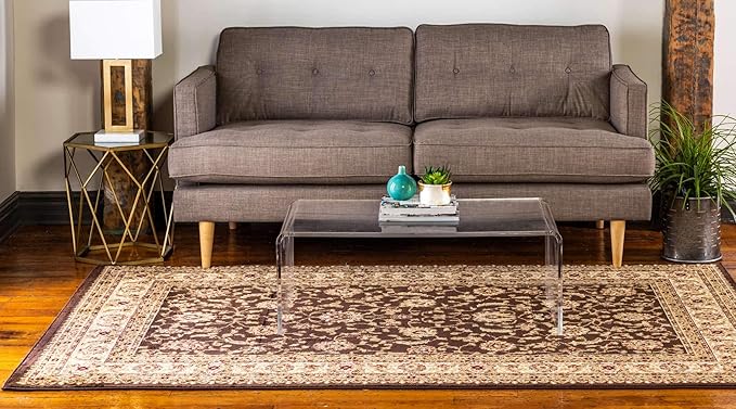 Unique Loom Voyage Collection Traditional Oriental Classic Intricate Design Area Rug (8' 0 x 10' 0 Rectangular, Brown/Ivory)