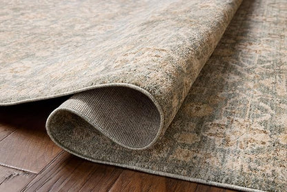 Loloi Chris Loves Julia Palma Collection PLM-05 Blue/Natural 3'-6" x 5'-6" Accent Rug Vintage Style Boho Living Room Bedroom Carpet