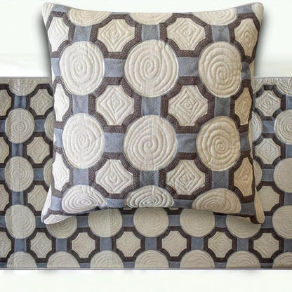 The HomeCentric Blue Bed Runner for King/Queen/Twin Cotton Decorative Bed Scarf 53"x18" Bed Runner Without Pillow Cover, Geometric Bed Scarf Bedroom Décor Accent - Stitched Symmetry