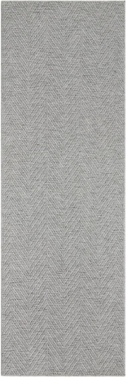 TOWN & COUNTRY BASICS Pax Herringbone Textured Solid Everwash® Washable Area Rug, Low Pile, Non-Slip Backing, Easy Clean Pet & Family Friendly Rug, Grey, 2'5"x5'11"