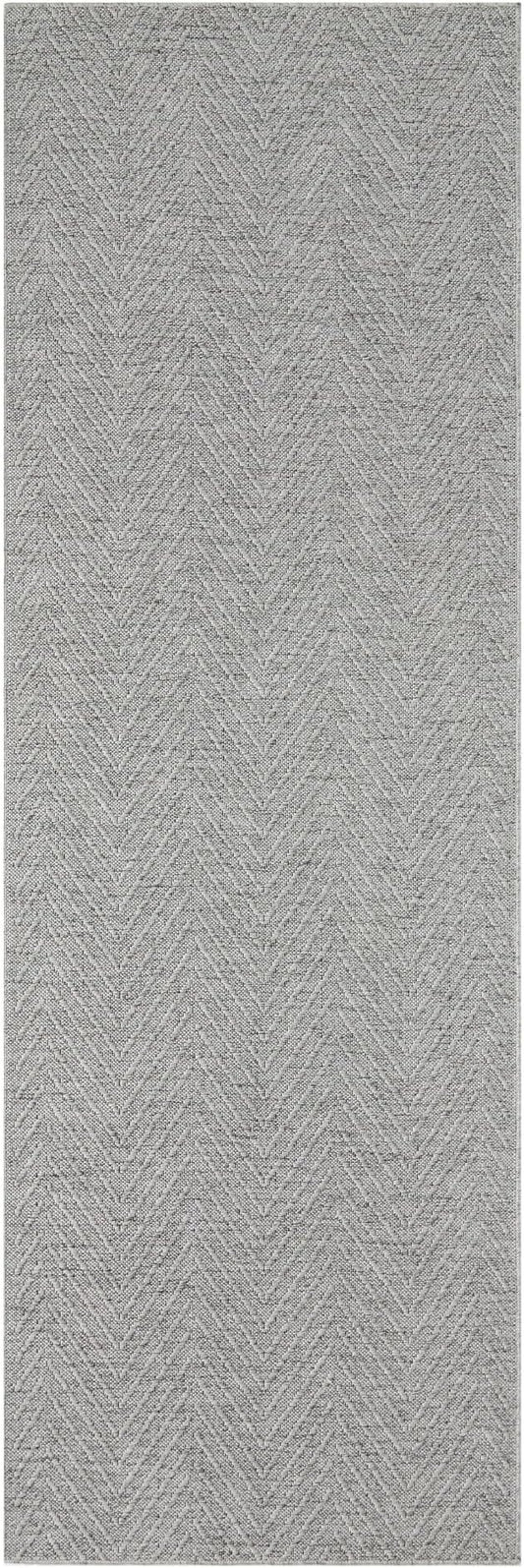 TOWN & COUNTRY BASICS Pax Herringbone Textured Solid Everwash® Washable Area Rug, Low Pile, Non-Slip Backing, Easy Clean Pet & Family Friendly Rug, Grey, 2'5"x5'11"