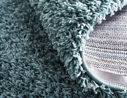 Unique Loom Solid Shag Collection Area Rug (2' 7" x 10' Runner Light Slate Blue)