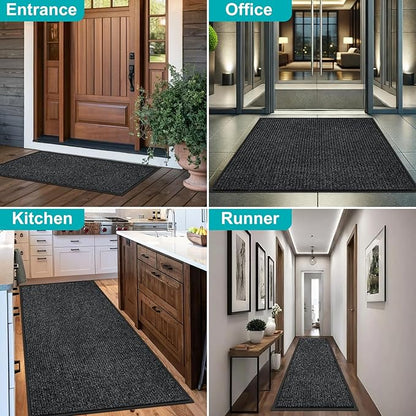 Azadx 3'x10' Indoor Outdoor Door Mat Heavy Duty Front Door Mat Ultra Absorbent Muddy Dirt Resist Welcome Door Mats Non-Slip Backing Entrance Mat for Home Commercial Outdoor Entrance Floor Mat