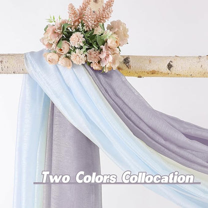 DONREN Lilac Semi Sheer Luxury Scarf for Window - add Beautiful Elegant Effect to Curtain Drapes (Lavender Purple,1 Panel 52 x 144 Inch Length)