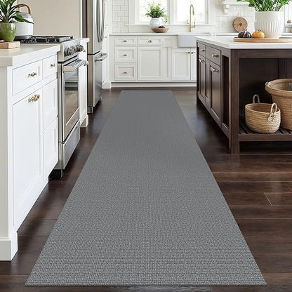 EARTHALL Long Runner Rug 3x12 Ft Washable Runners for Hallways Cotton Non Slip Entryway Runner Braided Kitchen Runner Indoor Outdoor Carpet Runners for Entryway, Hall, Foyers, Charcoal Gray