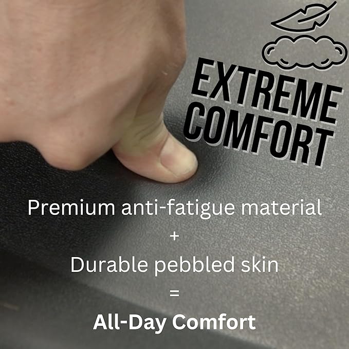 Topo Mini Comfort Mat by Ergodriven | The Smaller Not-Flat Anti-Fatigue Standing Desk Mat with Calculated Terrain | Accessories | Obsidian Black