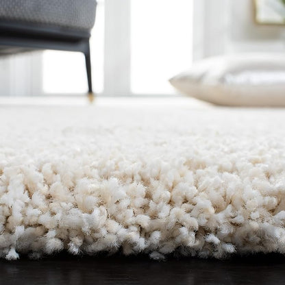 SAFAVIEH Milan Shag Collection Runner Rug - 2' x 8', Ivory, Solid Design, Non-Shedding & Easy Care, 2-inch Thick Ideal for High Traffic Areas in Living Room, Bedroom (SG180-1212)