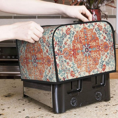 Ethnic Boho 4 Slice Toaster Cover, Waterproof Toaster Dust Cover Bread Maker Protective For Small Kitchen Appliance Dining Room Table Home Decor Gifts