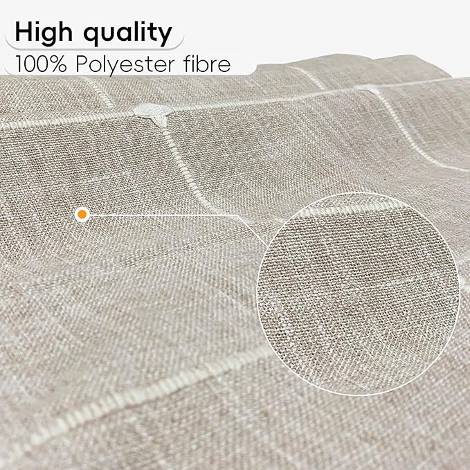 Coffee Table Cloth, Table Cover with Pockets and Tassel, Coffee Color Grid for Living Room Small Rectangle Tablecloths Washer Dryer Fridge Top Dust Cover,Easy Care Machine Washable