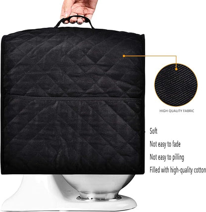 Stand Mixer Cover compatible with Kitchenaid Mixer, Fits All Tilt Head & Bowl Lift Models,The Fabric Is Pure Cottot,Soft, Not Easy to Fade, Not Easy To Pilling. (Fits for 6-8 Quart, Black)